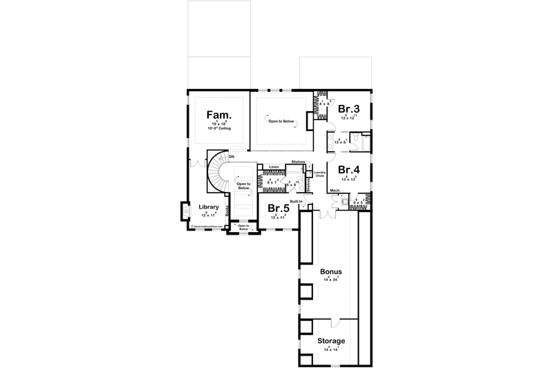 Dream House Plan - Floor Plan - Lower Floor 1 for Colonial House Plan #455-388 - 5 bed, 4.5 bath