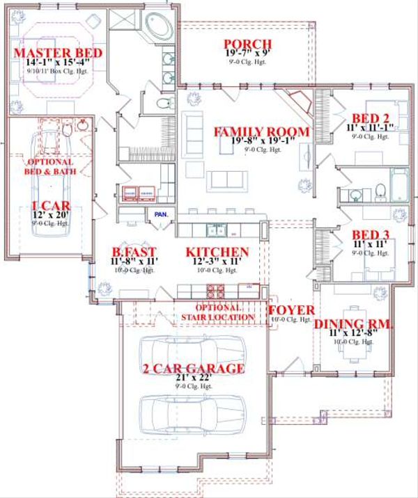 Traditional Floor Plan - Main Floor Plan #63-142