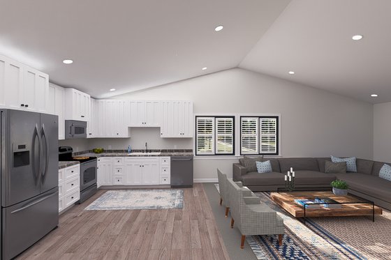 Interior - Kitchen for Barndominium House Plan #1060-243 - 2 bed, 2 bath