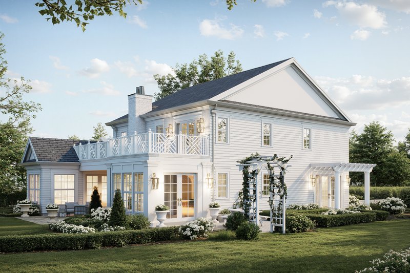 House Blueprint - Exterior - Rear Elevation for Traditional House Plan #1114-94 - 4 bed, 3.5 bath