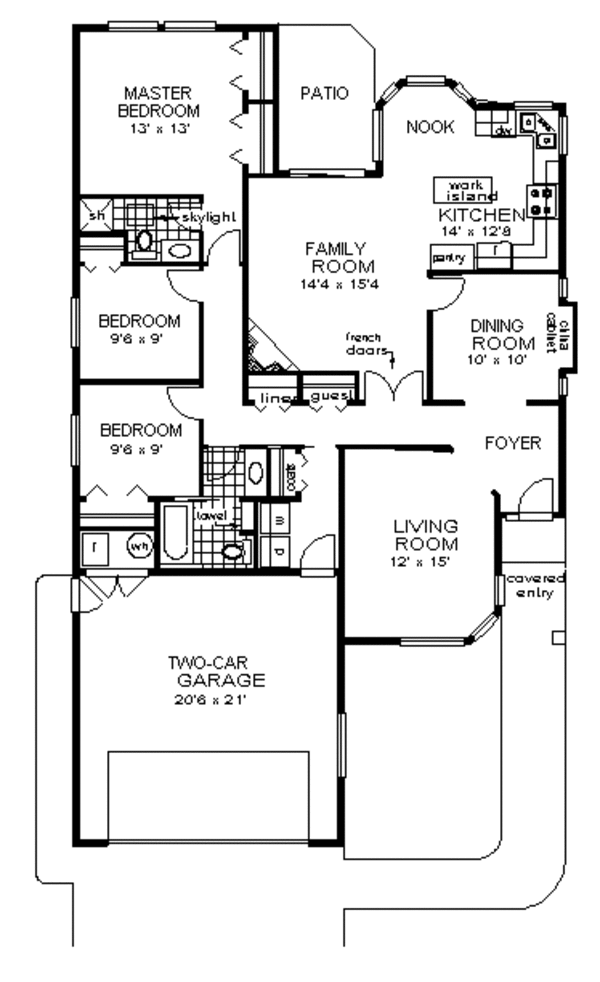 Architectural House Design - Ranch Floor Plan - Main Floor Plan #18-142