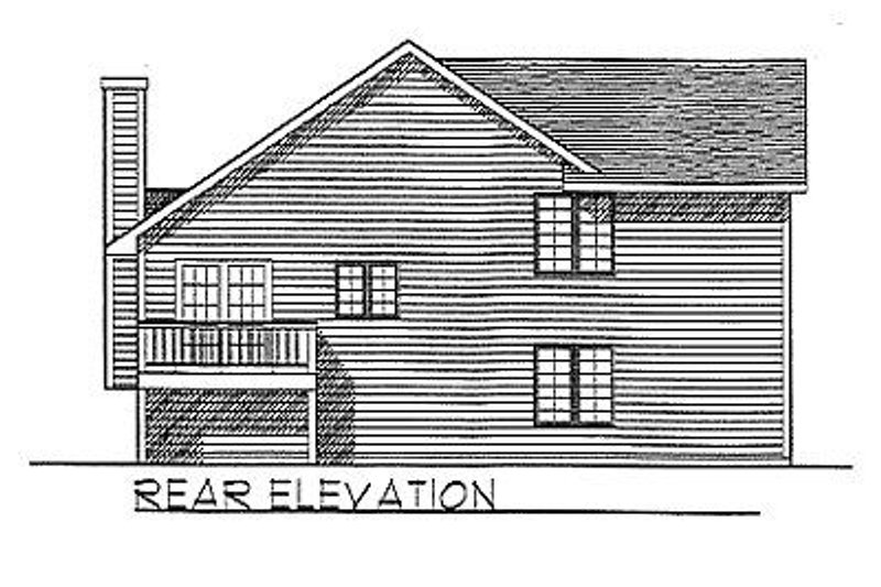 House Blueprint - Exterior - Rear Elevation for Traditional House Plan #70-109 - 2 bed, 1 bath