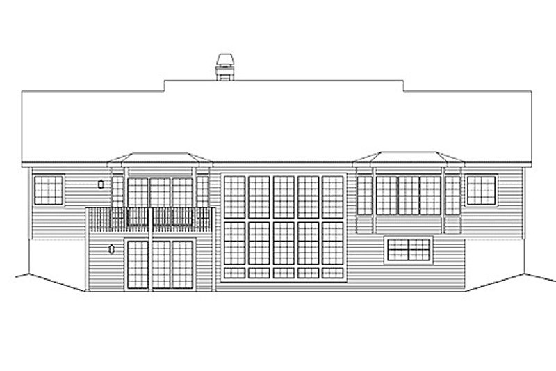 Dream House Plan - Exterior - Rear Elevation for Ranch House Plan #57-307 - 3 bed, 2.5 bath