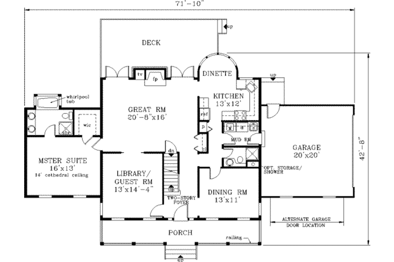 Home Plan - Floor Plan - Main Floor for Farmhouse House Plan #3-181 - 4 bed, 2.5 bath