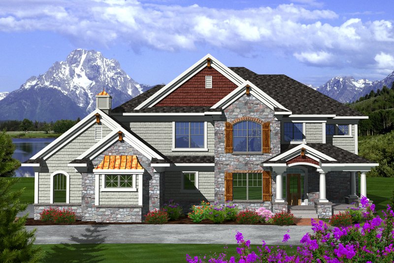 Architectural House Design - Craftsman Exterior - Front Elevation Plan #70-1125