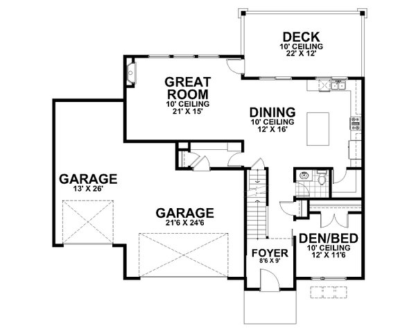 Architectural House Design - Contemporary Floor Plan - Main Floor Plan #112-193