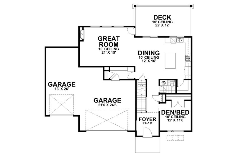 Dream House Plan - Floor Plan - Main Floor for Contemporary House Plan #112-193 - 6 bed, 3.5 bath