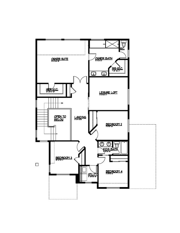 Contemporary Floor Plan - Upper Floor Plan #569-81