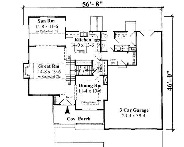 Traditional Floor Plan - Main Floor Plan #75-178