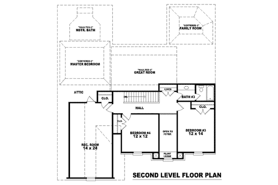 Floor Plan - Upper Floor for European House Plan #81-972 - 3 bed, 3 bath