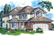 Mediterranean Style House Plan - 4 Beds 2.5 Baths 2216 Sq/Ft Plan #18-240 