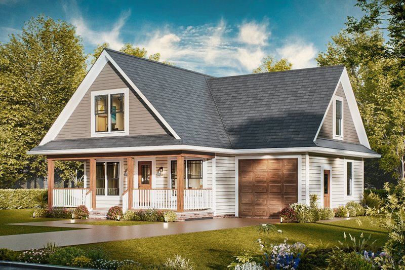 House Blueprint - Exterior - Front Elevation 6 for Farmhouse House Plan #54-627 - 3 bed, 2 bath