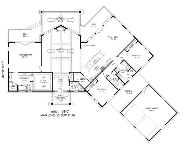 Dream House Plan - Cabin Floor Plan - Main Floor Plan #932-288