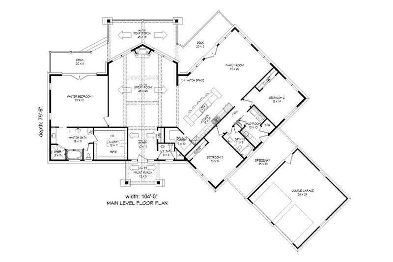 Dream House Plan - Floor Plan - Main Floor for Cabin House Plan #932-288 - 3 bed, 2.5 bath