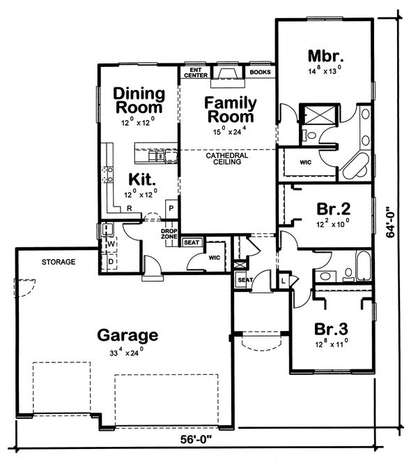 Traditional Floor Plan - Main Floor Plan #20-1771