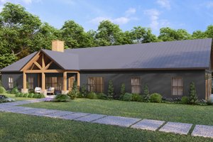 Exterior - Front Elevation 3 for Barndominium House Plan #1117-6 - 5 bed, 2.5 bath
