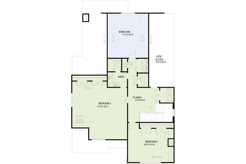 Home Plan - Floor Plan - Upper Floor for Contemporary House Plan #17-2691 - 3 bed, 2.5 bath