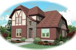 Tudor Exterior - Front Elevation Plan #81-419