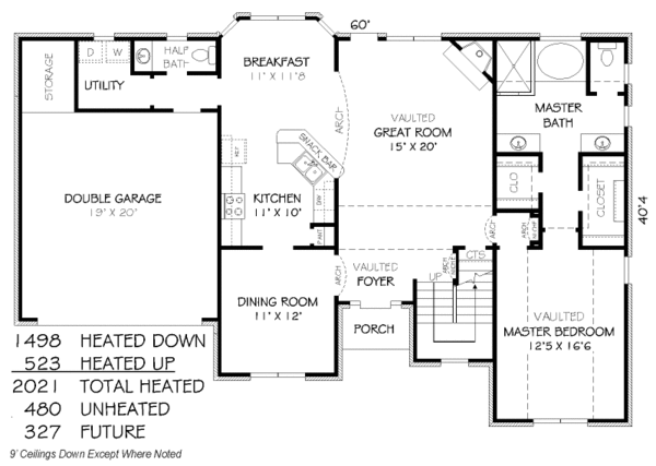 Traditional Floor Plan - Main Floor Plan #424-307