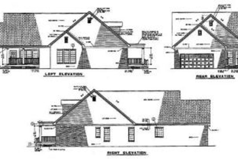 Home Plan - Exterior - Rear Elevation for Farmhouse House Plan #17-418 - 3 bed, 2 bath