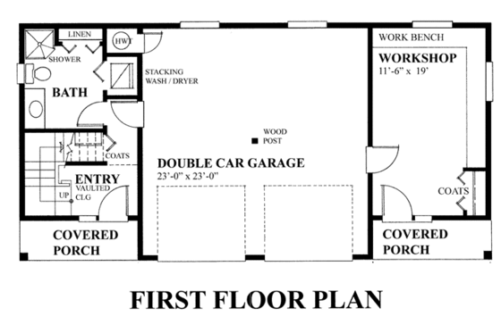 Floor Plan - Main Floor for Traditional House Plan #118-126 - 1 bed, 1 bath