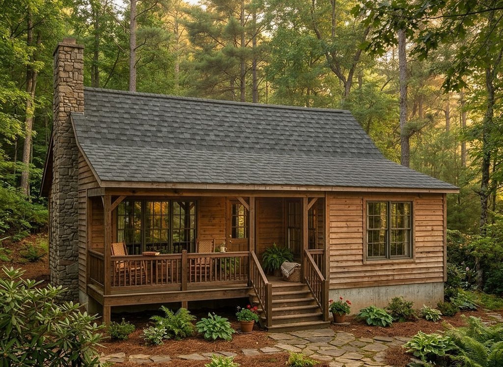 Exterior - Front Elevation 2 for Cabin House Plan #22-117 - 2 bed, 1 bath