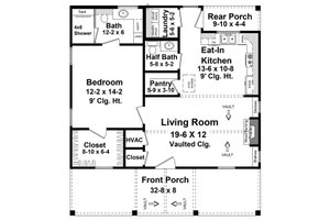 Floor Plan - Main Floor for Country House Plan #21-464 - 1 bed, 1.5 bath