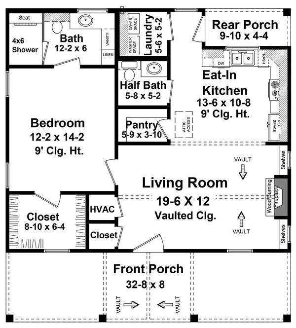 Architectural House Design - Country Floor Plan - Main Floor Plan #21-464