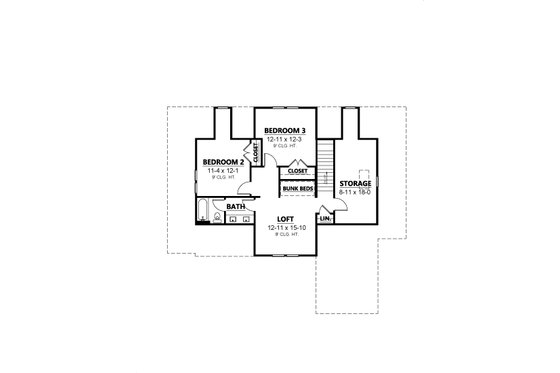 Floor Plan - Upper Floor for Country House Plan #1080-13 - 3 bed, 2.5 bath