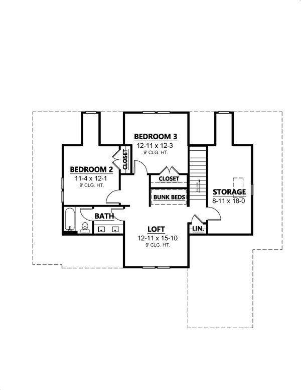 Dream House Plan - Country Floor Plan - Upper Floor Plan #1080-13