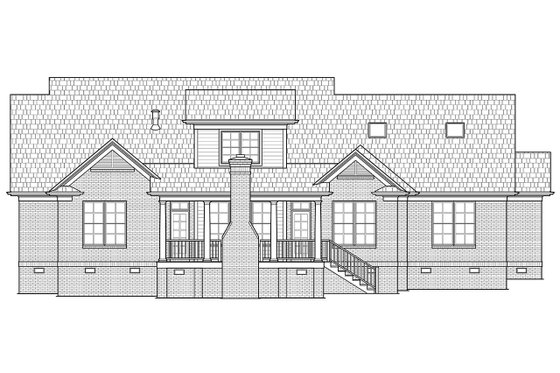 Exterior - Rear Elevation 1 for Country House Plan #1054-28 - 4 bed, 4.5 bath