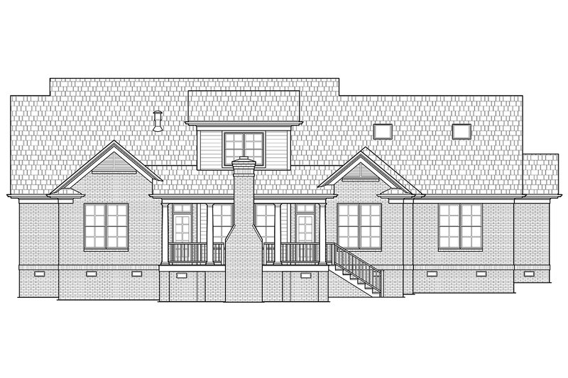 Home Plan - Exterior - Rear Elevation 1 for Country House Plan #1054-28 - 4 bed, 4.5 bath