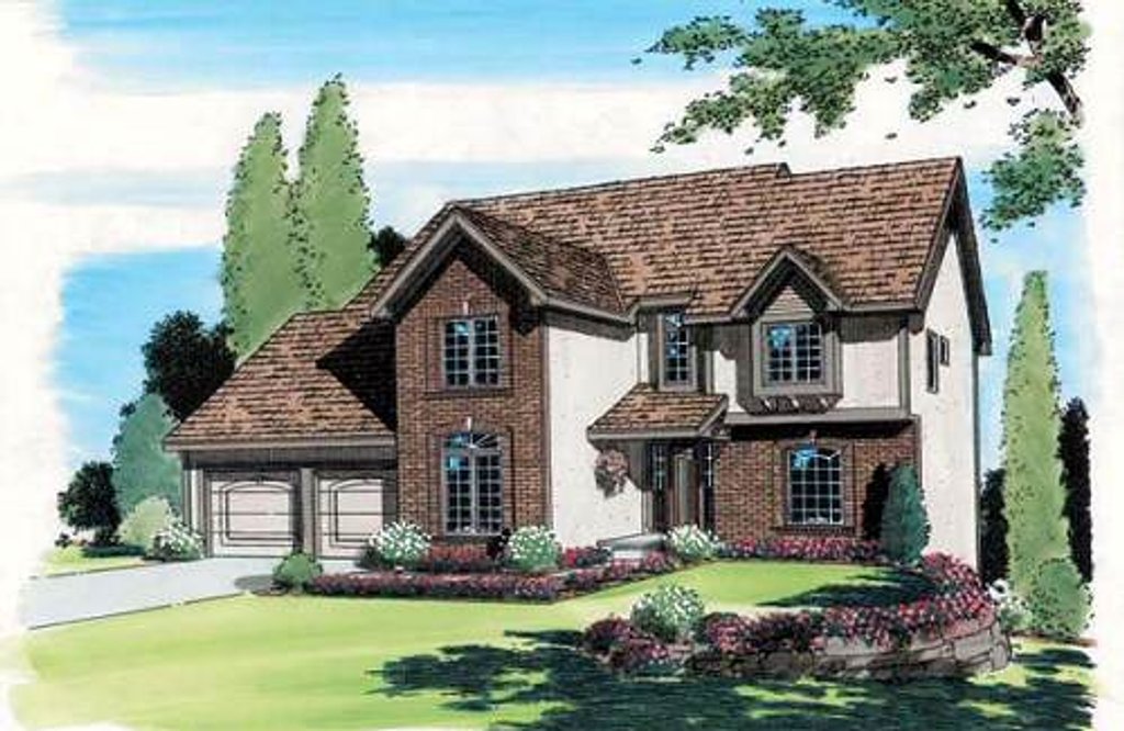 Exterior - Front Elevation 2 for Traditional House Plan #312-591 - 4 bed, 3.5 bath
