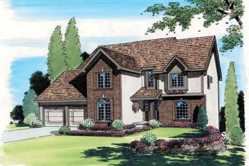Exterior - Front Elevation 2 for Traditional House Plan #312-591 - 4 bed, 3.5 bath