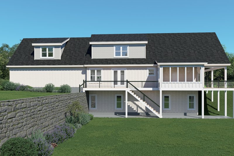 Architectural House Design - Exterior - Rear Elevation for Country House Plan #932-1387 - 4 bed, 3.5 bath