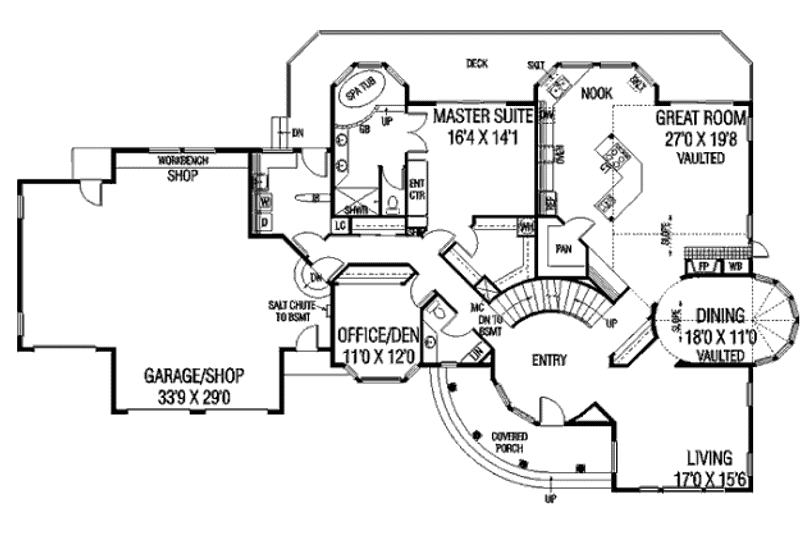 Dream House Plan - Floor Plan - Main Floor for European House Plan #60-643 - 4 bed, 3.5 bath