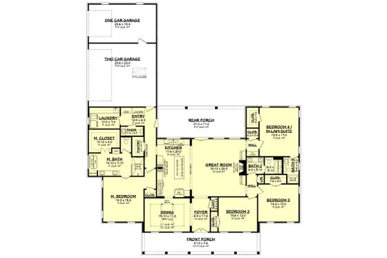 Floor Plan - Main Floor for Farmhouse House Plan #430-276 - 4 bed, 3.5 bath