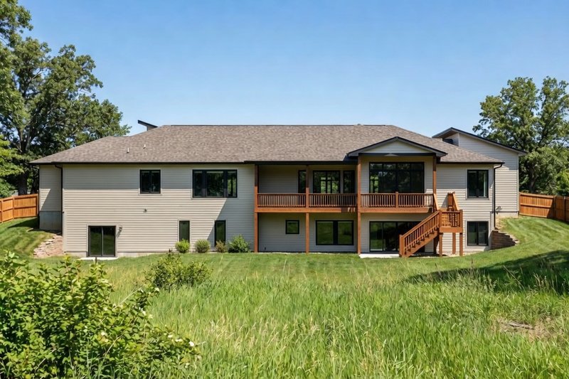 House Blueprint - Exterior - Rear Elevation for Contemporary House Plan #20-2615 - 6 bed, 4.5 bath