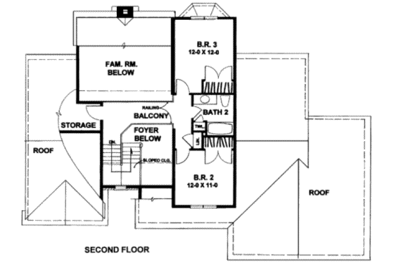 Floor Plan - Upper Floor for Traditional House Plan #328-146 - 3 bed, 2.5 bath