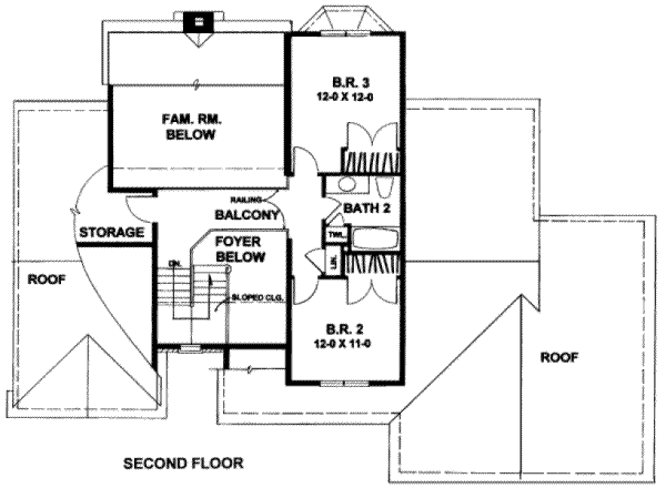 Traditional Floor Plan - Upper Floor Plan #328-146