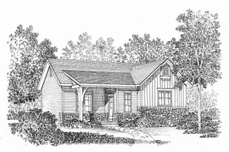 Dream House Plan - Exterior - Front Elevation 4 for Cottage House Plan #22-566 - 1 bed, 1 bath