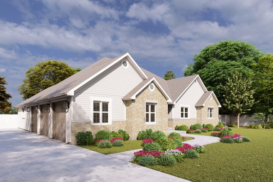 Exterior - Front Elevation 3 for Ranch House Plan #1060-298 - 3 bed, 2 bath