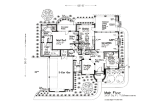 Floor Plan - Main Floor for European House Plan #310-644 - 4 bed, 3.5 bath