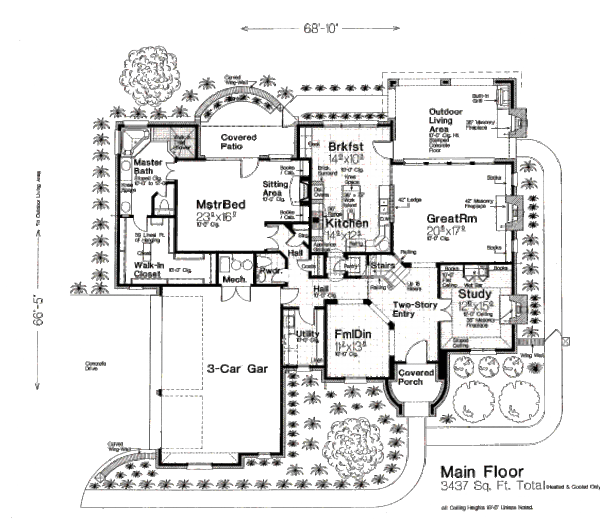 Dream House Plan - European Floor Plan - Main Floor Plan #310-644