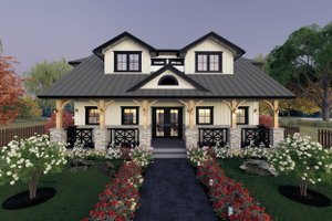 Exterior - Front Elevation 4 for Farmhouse House Plan #1101-14 - 3 bed, 3 bath