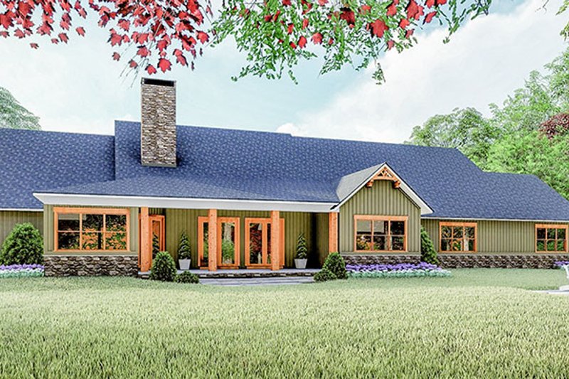 House Blueprint - Exterior - Rear Elevation for Craftsman House Plan #923-121 - 4 bed, 4 bath