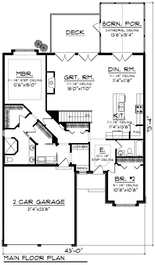 Architectural House Design - European Floor Plan - Main Floor Plan #70-1161