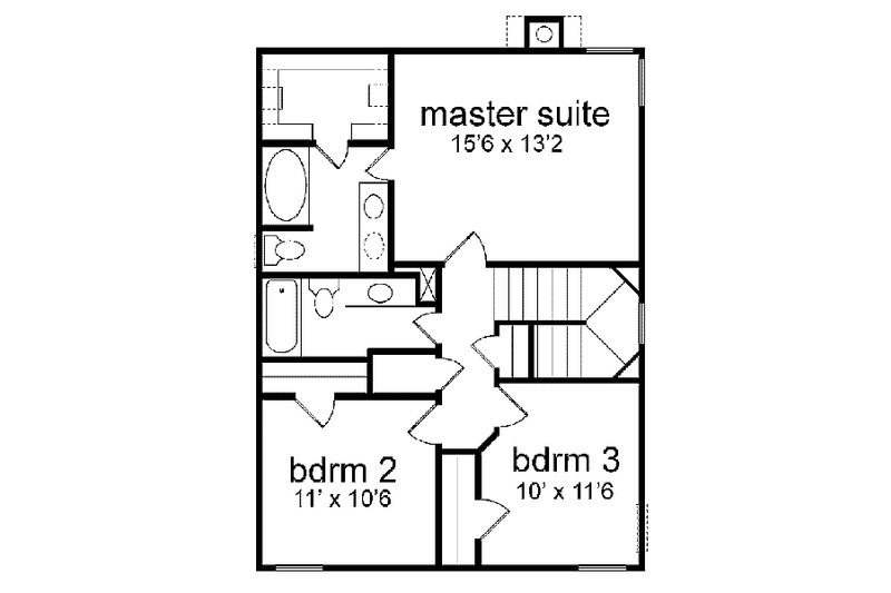 House Blueprint - Floor Plan - Upper Floor for Traditional House Plan #84-106 - 3 bed, 2.5 bath