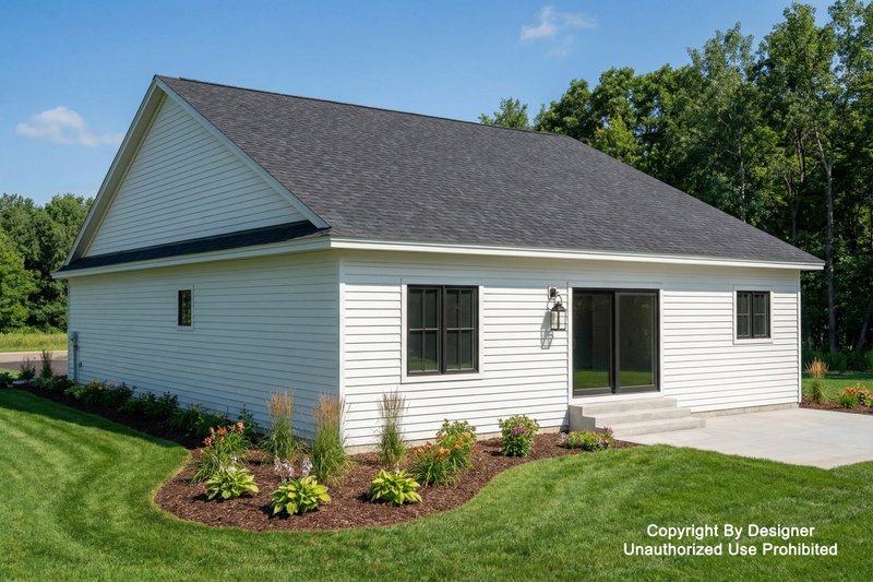 Dream House Plan - Exterior - Rear Elevation 1 for Farmhouse House Plan #51-1529 - 3 bed, 2 bath