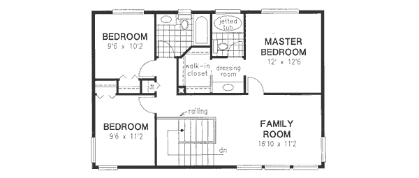 Traditional Floor Plan - Upper Floor Plan #18-9105